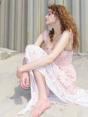 Poupette St Barth "Triny Midi Dress" Pink Summer Dress